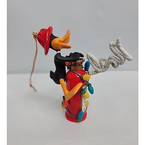 1996 Vintage Looney Tunes Collectible Ornament DAFFY DUCK w/ Fire Extinguisher - Picture 3 of 4